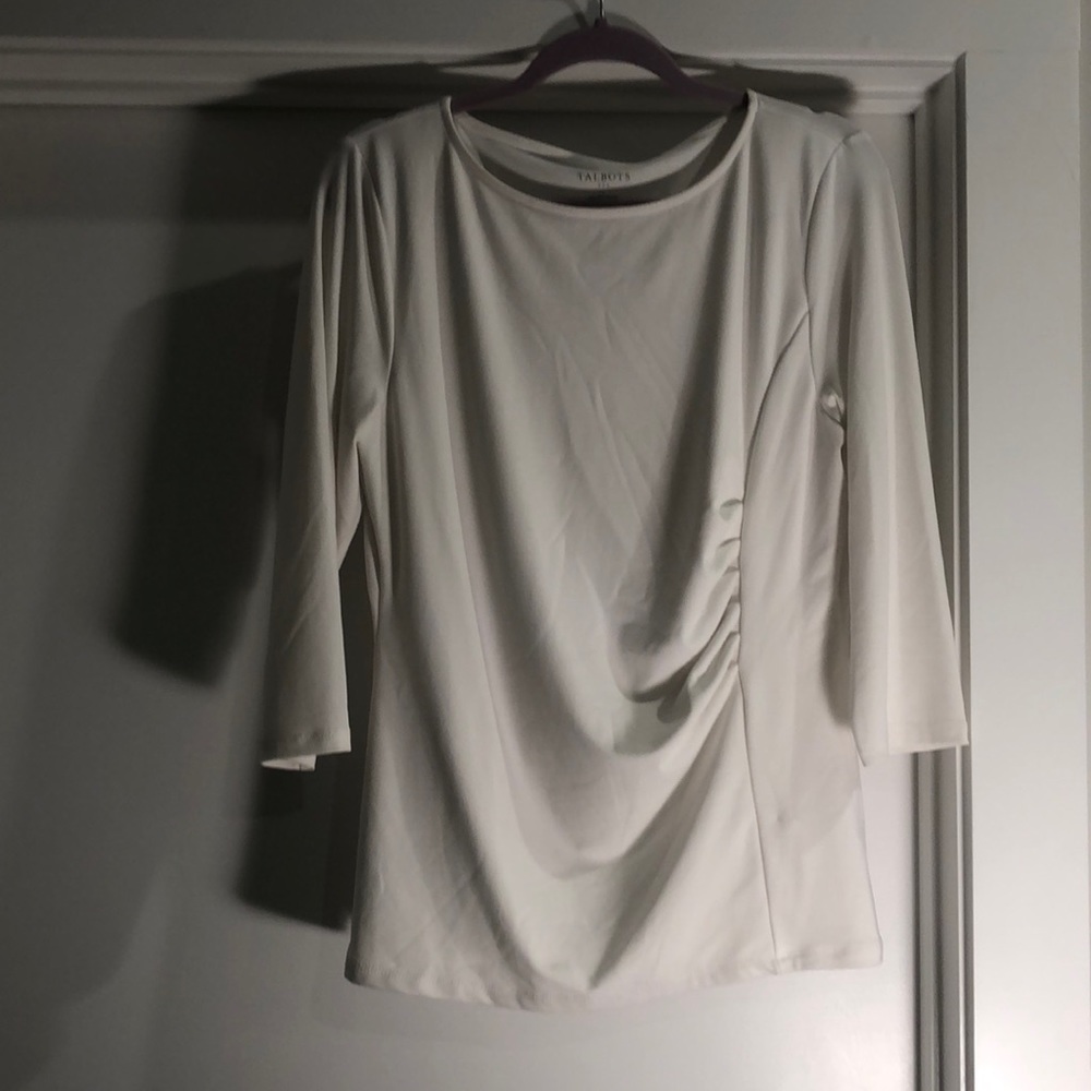 Talbots white dressy shirt 3/4 sleeves